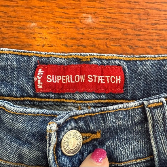 Levi’s 518 super low stretch bootcut dark wash jeans size 7M jr - Picture 5 of 8